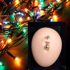 14G Titanium Belly Ring, Surgical Steel Barbell