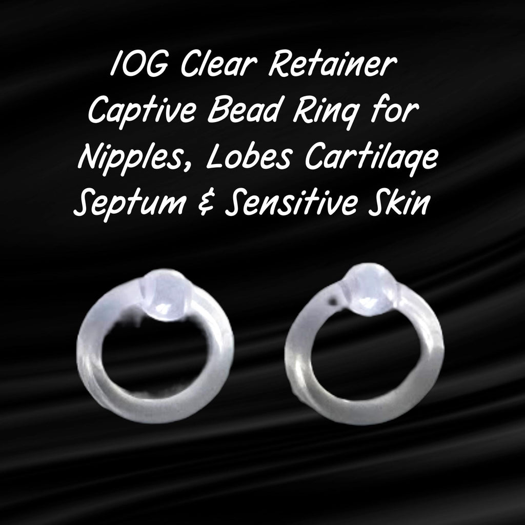 6G Clear Acrylic Captive Bead Ring Retainer – 5/8" ID, Sensitive Skin & Healing Piercings
