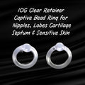 6G Clear Acrylic Captive Bead Ring Retainer – 5/8" ID, Sensitive Skin & Healing Piercings