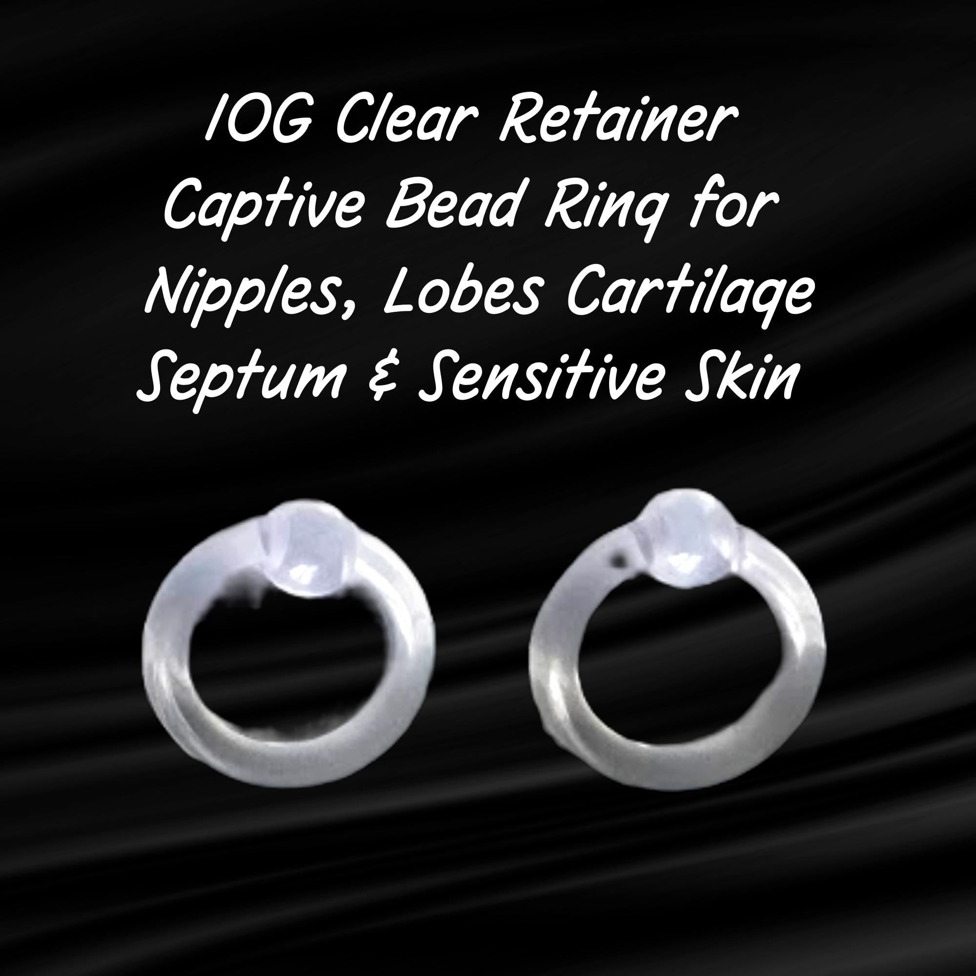 6G Clear Acrylic Captive Bead Ring Retainer – 5/8" ID, Sensitive Skin & Healing Piercings