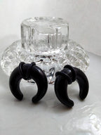 00G Black Glass Buffalo Pincher Ear Stretcher – U-Shape, Metal-Free, Sold as Pair