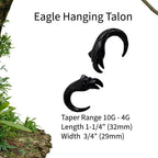 Black Acrylic Eagle Beak Tribal Talon Ear Weight – 10G–4G, Tunnels & Septum