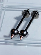 14G Titanium Spike Nipple Barbell – Gothic & Punk Cone Ends, Silver, 1-1/8"