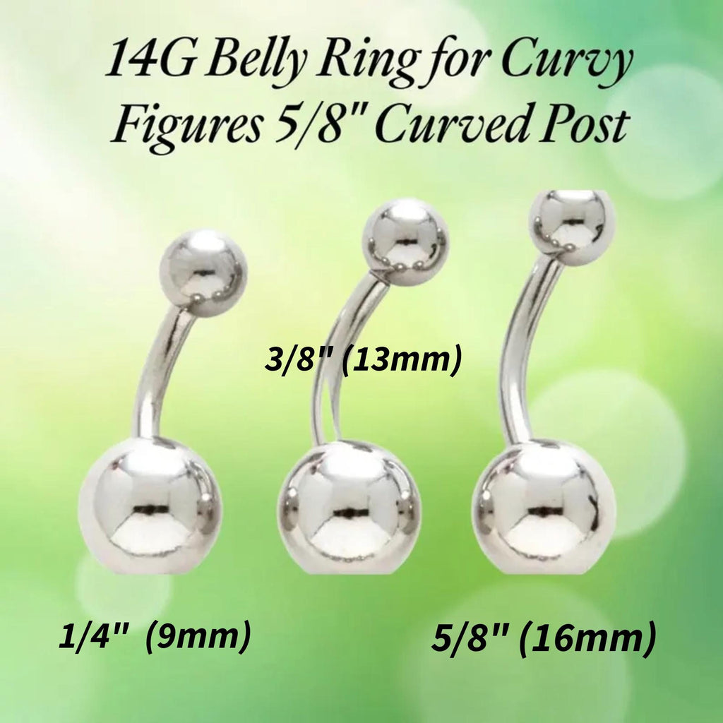 14G Titanium Belly Ring, Surgical Steel Barbell