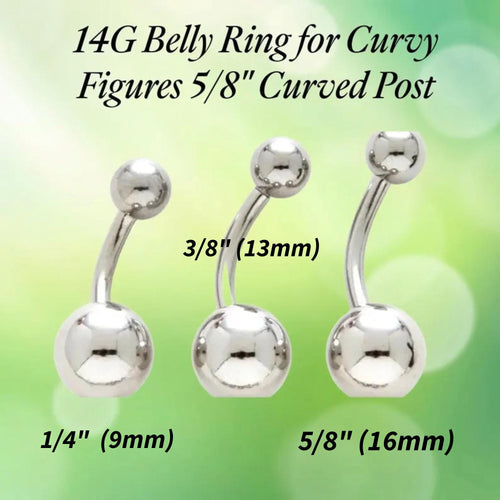 14G Titanium Belly Ring, Surgical Steel Barbell