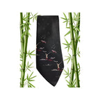 Beau Brummell Men's Necktie: Bird Hunting Black White Red Polyester Tie