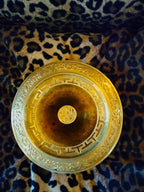 Solid Brass Cigar Ashtray & Incense Burner | Ornate Lid | Mid-Century Vintage
