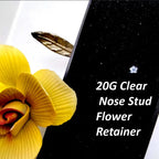 20G Clear Acrylic Flower Nose Stud – 3mm 5-Petal Top, Retainer or Everyday Wear