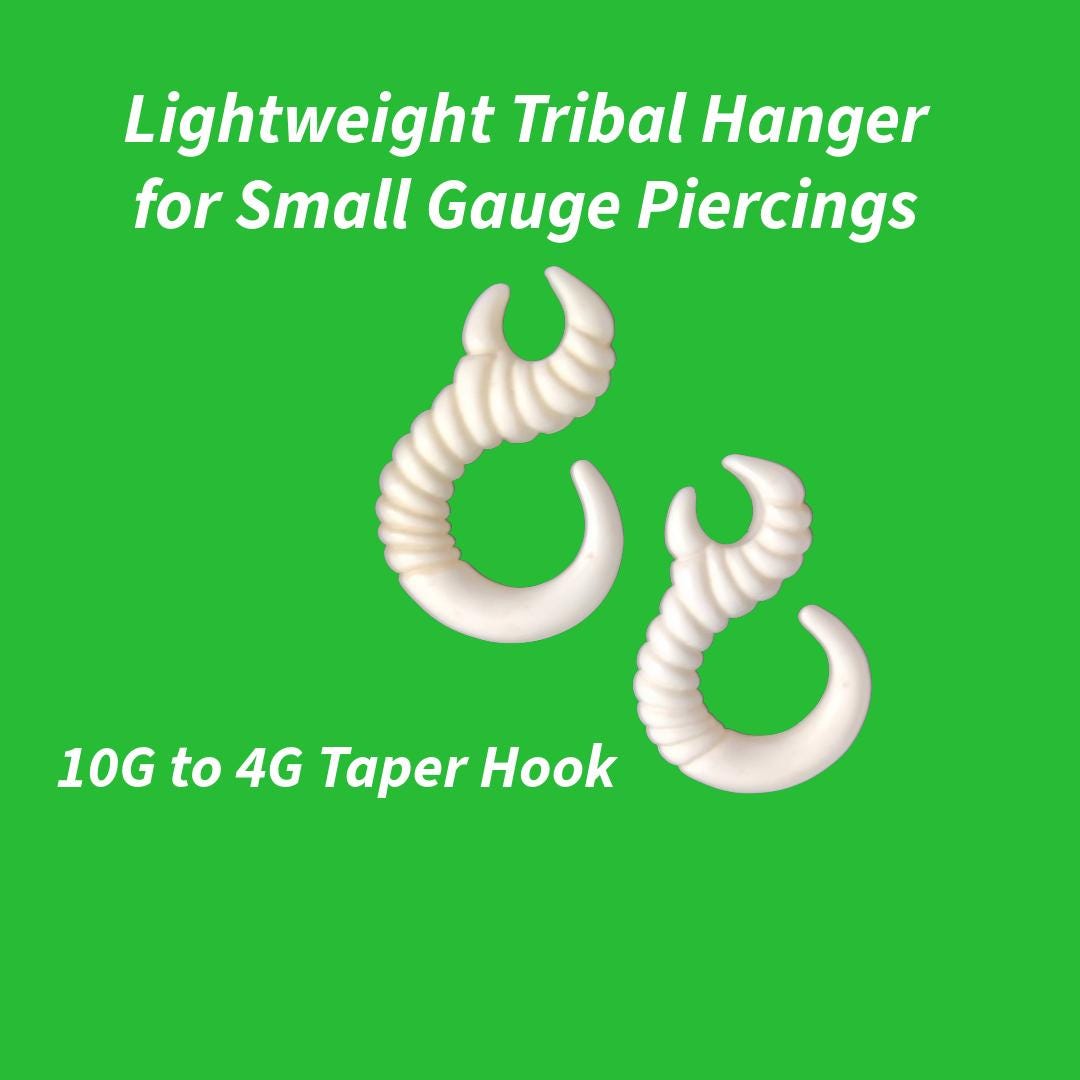 Acrylic Tribal Talon Ear Weight | Ivory White Claw Hanger | 10G–4G | Tunnels & Septum
