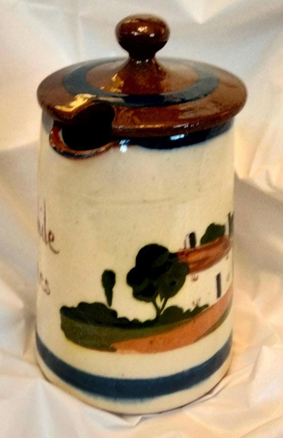 Vintage Watcombe Torquay Motto Ware Salt, Pepper & Creamer Set – Hand-Painted, Made in England