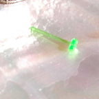 20G Green Acrylic Flower Nose Stud, UV Reactive (10mm Post)