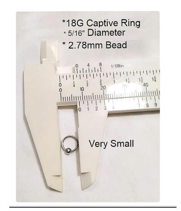 18G Captive Bead Ring 5/16" – 316L Surgical Steel, 2.78mm Bead, Sold as Pair