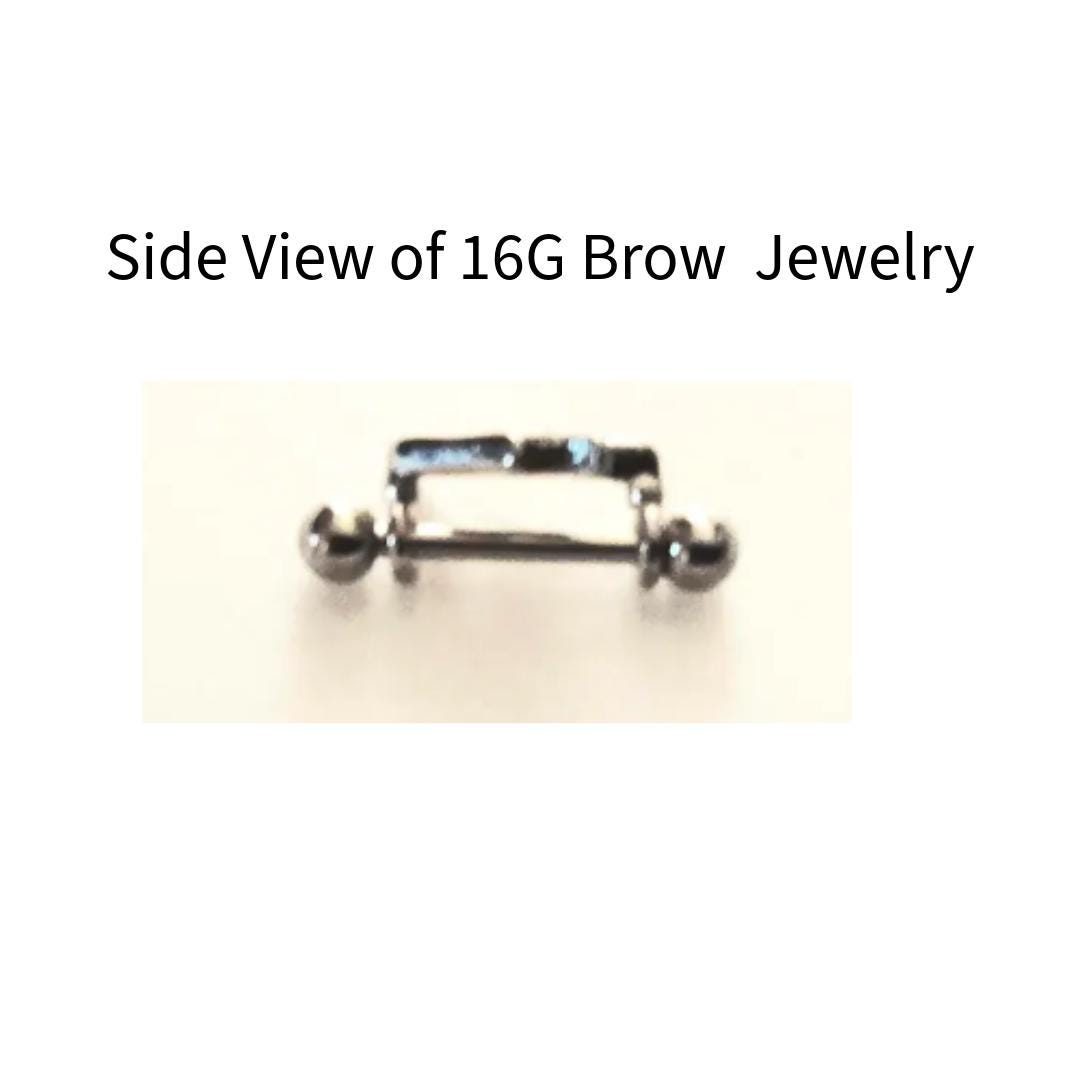 16G Closed Fist Eyebrow Barbell – 316L Surgical Steel, 9/16" Straight Bar