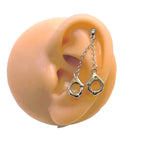 16G Handcuff Dangle Cartilage Stud | Titanium | Helix & Lobe Piercing
