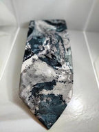 Ketch Art Abstract Men's Necktie: Retro Black and White Polyester Tie
