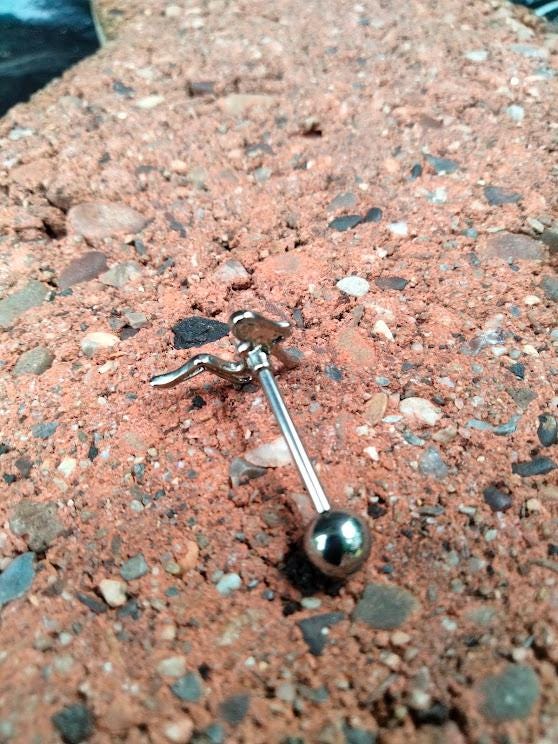 14G Harley Girl Tongue Ring | 316L Surgical Steel | 5/8" Barbell