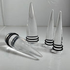 3/4" Clear Acrylic Ear Stretching Taper – Big Gauge, 2-5/8" Long, O-Rings Included