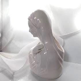 Vintage 1950s Virgin Mary Ceramic Planter Vase – Made in Japan, Religious Décor