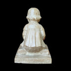 Vintage Haeger Ceramic Sculpture – Martie Strubel “Magical Moment” Kneeling Girl with Bird, 1980s