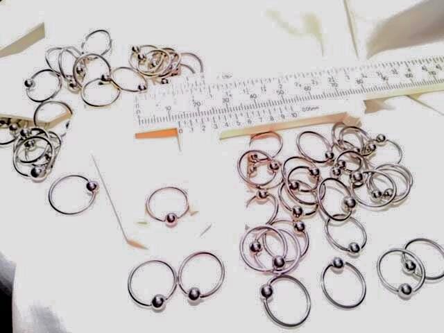 16G Surgical Steel Silver Nipple Nose Captive Bead Ring: 4mm Ball, 1/2" Diameter
