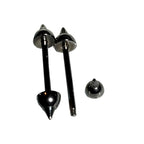 14G Titanium Spike Nipple Barbell – Gothic & Punk Cone Ends, Silver, 1-1/8"