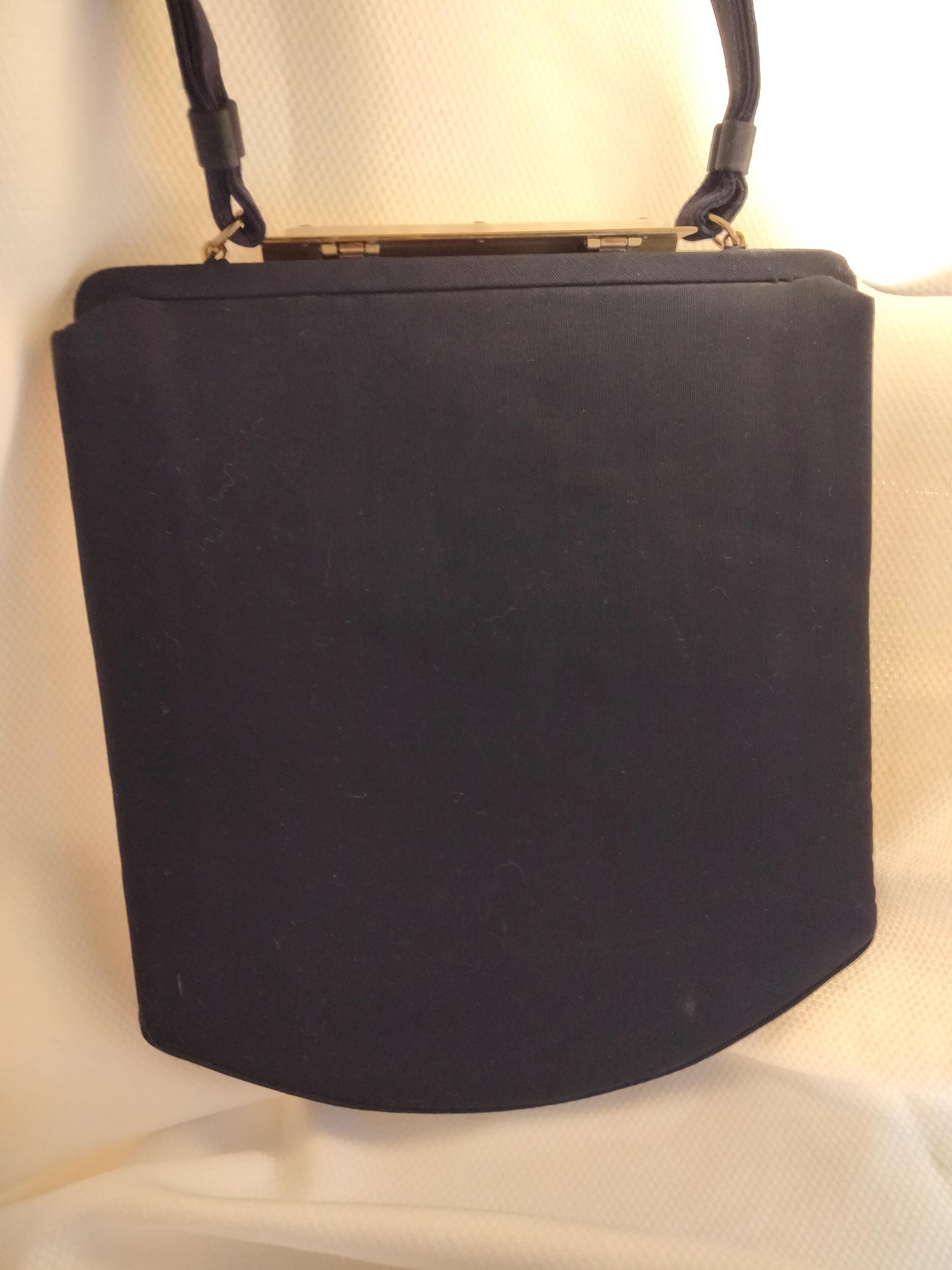 1940s Vintage Cloth Handbag | Mother of Pearl Clasp | L&M Bags by Edwards | Made in USA