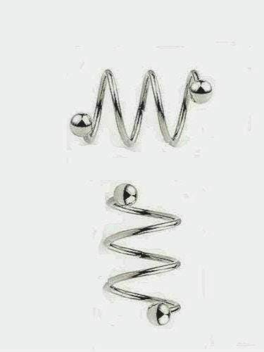 16G Double Twist Industrial Barbell – 316L Surgical Steel, 1-1/4" Total Length