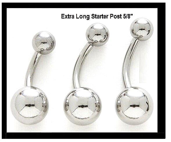 14G Titanium Belly Ring, Surgical Steel Barbell