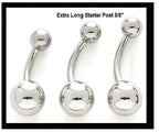 14G Titanium Belly Ring, Surgical Steel Barbell