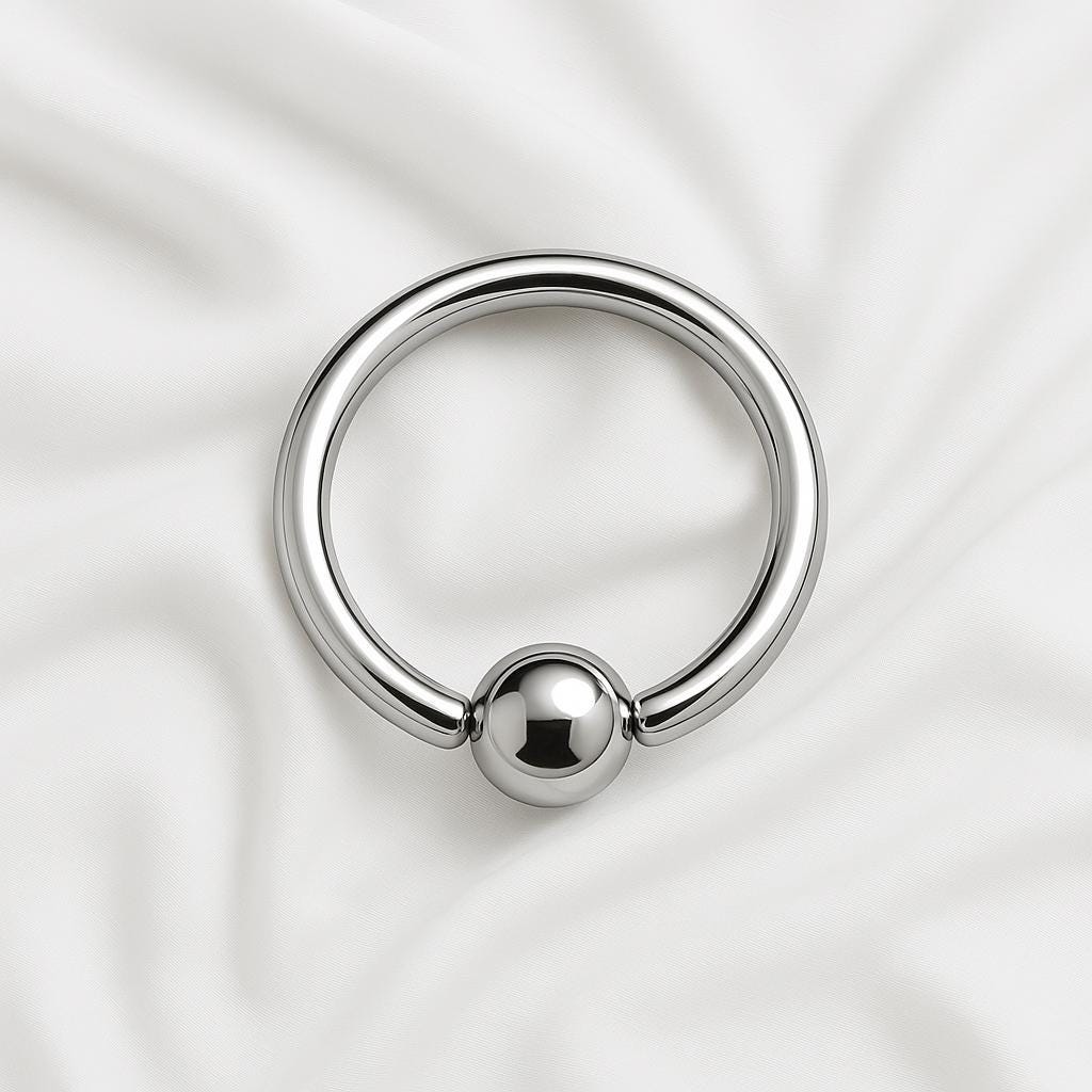 14G Captive Bead Ring 7/16" – 316L Surgical Steel, 3.57mm Bead, Sold Individually
