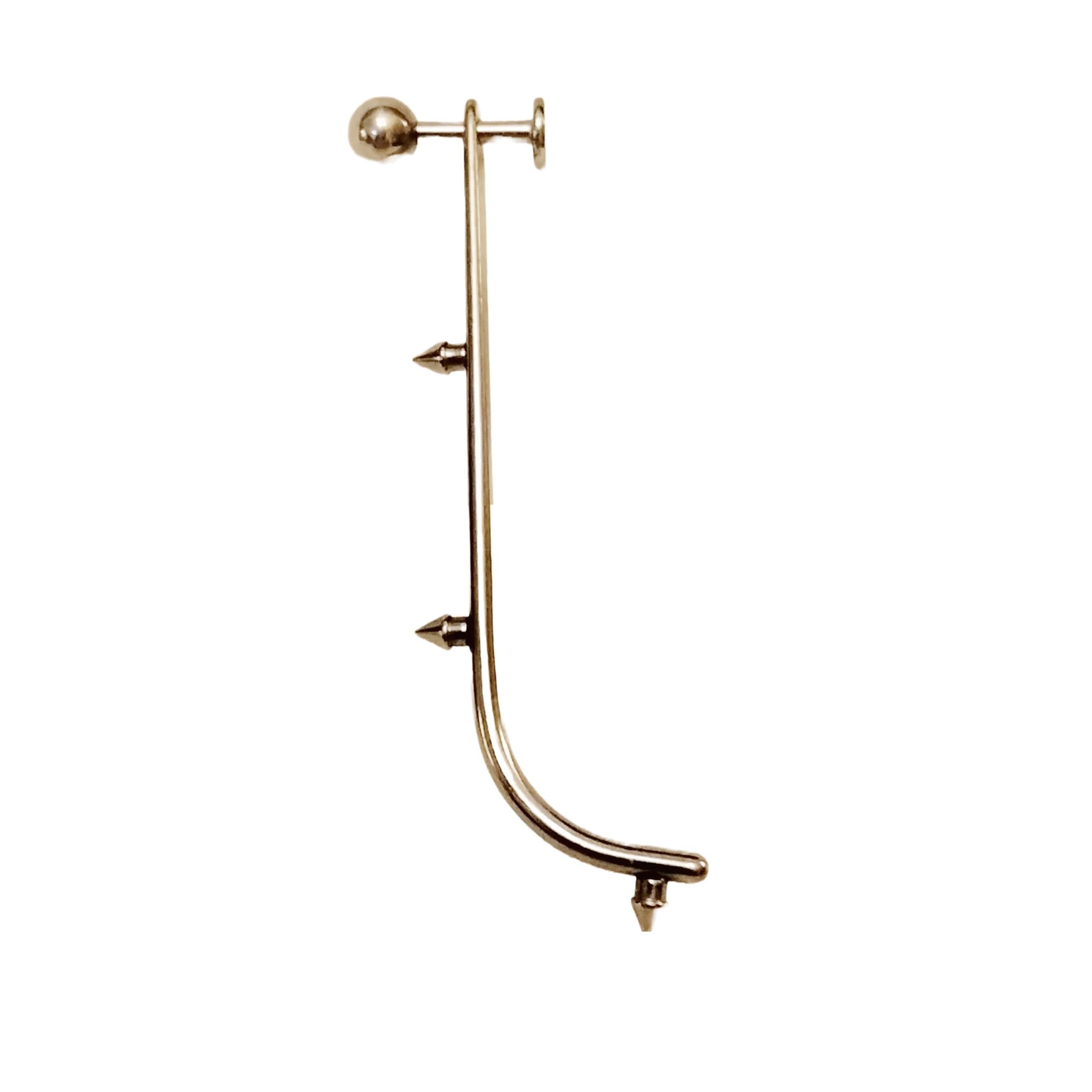 14G Labret Stud with 2" Hanging Spiked Talon – 316L Surgical Steel, Beard-Friendly