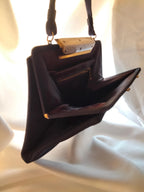1940s Vintage Cloth Handbag | Mother of Pearl Clasp | L&M Bags by Edwards | Made in USA