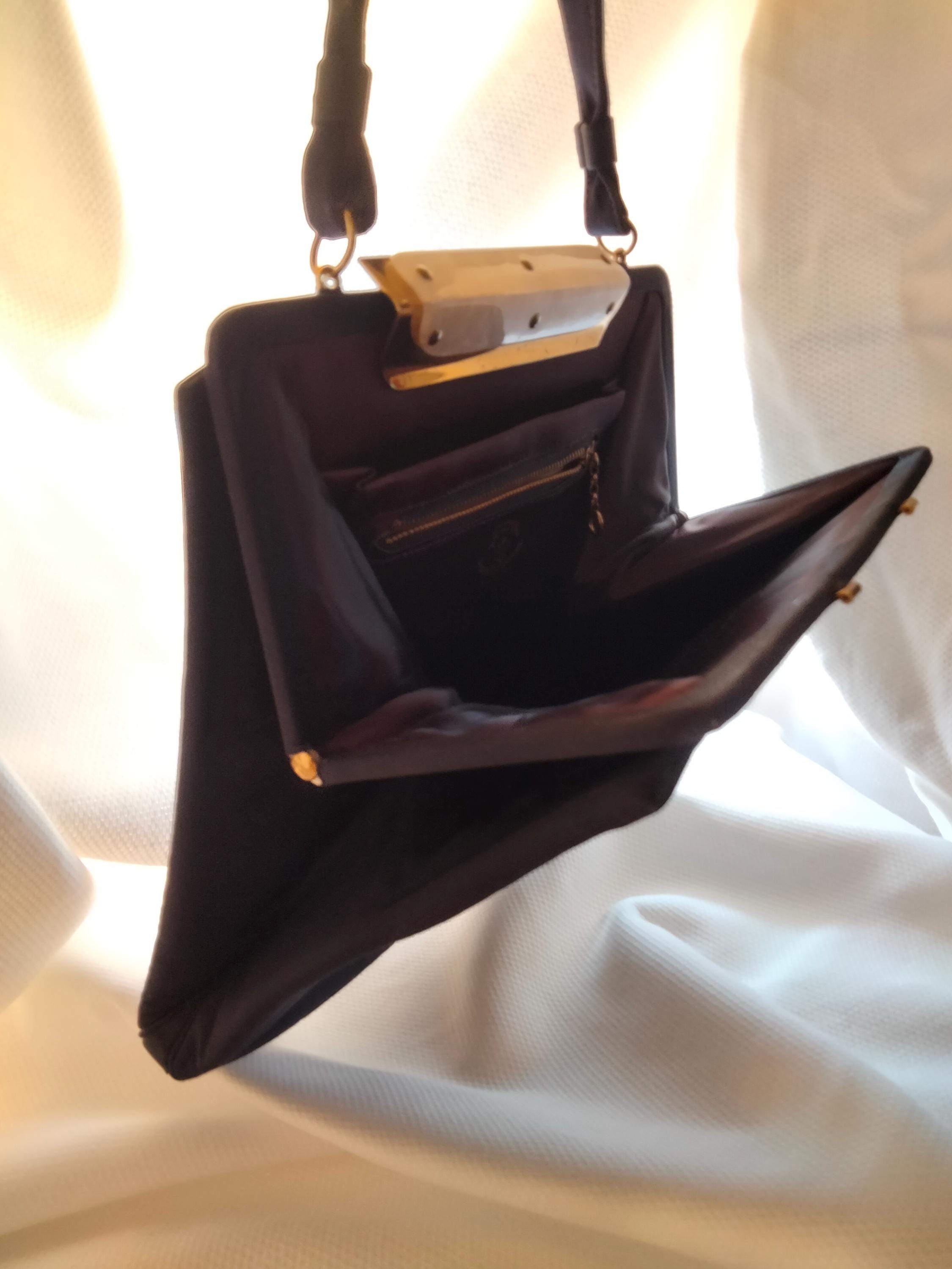 1940s Vintage Cloth Handbag | Mother of Pearl Clasp | L&M Bags by Edwards | Made in USA