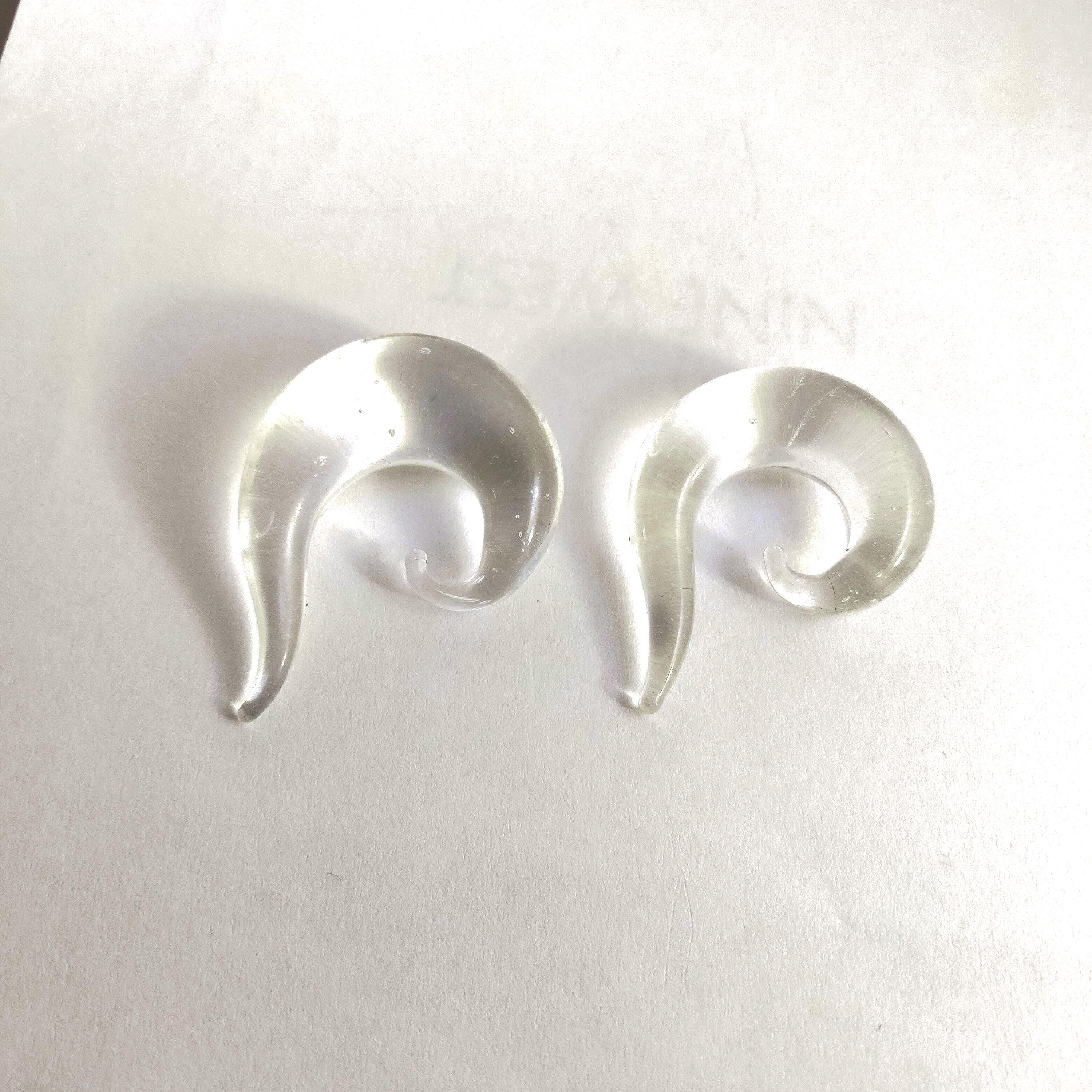 12G Clear Glass Spiral Talon Plug – Lobe Stretcher & Surgical Retainer, Metal-Free