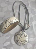 Vintage Art Deco Tropical Palm Enamel Bracelet & Necklace Set – 1980s