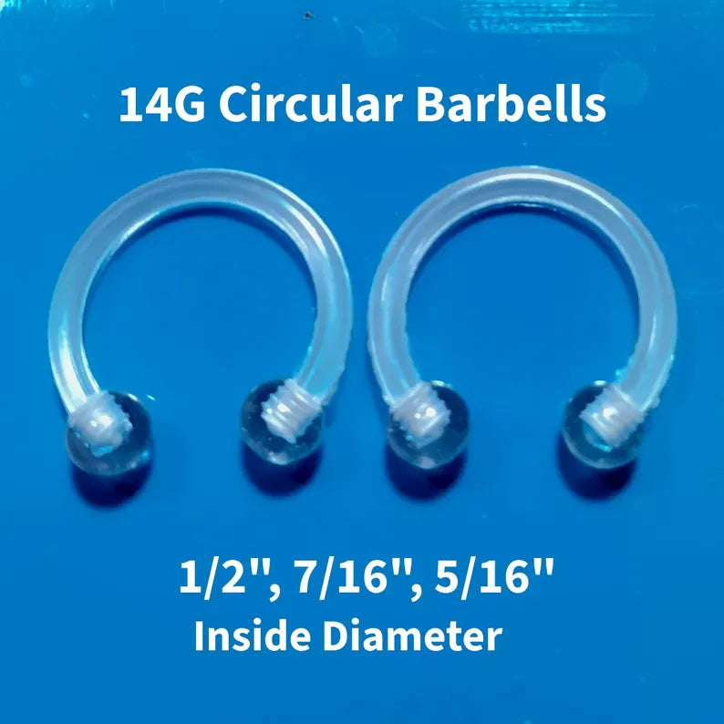 14G Clear Flexible Horseshoe Retainer | Medical-Grade Acrylic Piercing Retainer