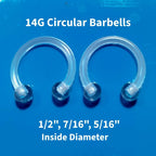 14G Clear Flexible Horseshoe Retainer | Medical-Grade Acrylic Piercing Retainer