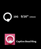 White Bioplast Captive Bead Rings – UV-Safe Retainer CBR | 10G, 12G, 14G, 16G