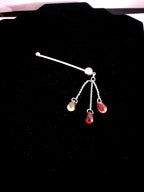 14G Maternity Belly Ring – Bio Flex Flexible Shaft, Multi-Stone Dangle