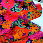 Adrienne Vittadini Vintage Silk Scarf | Japanese Floral Print | 50"×11"