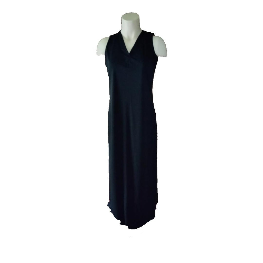 Willi Smith Collection Vintage Black Knit Maxi Dress | Petite Sheath | 1990s