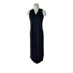 Willi Smith Collection Vintage Black Knit Maxi Dress | Petite Sheath | 1990s