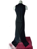 Willi Smith Collection Vintage Black Knit Maxi Dress | Petite Sheath | 1990s
