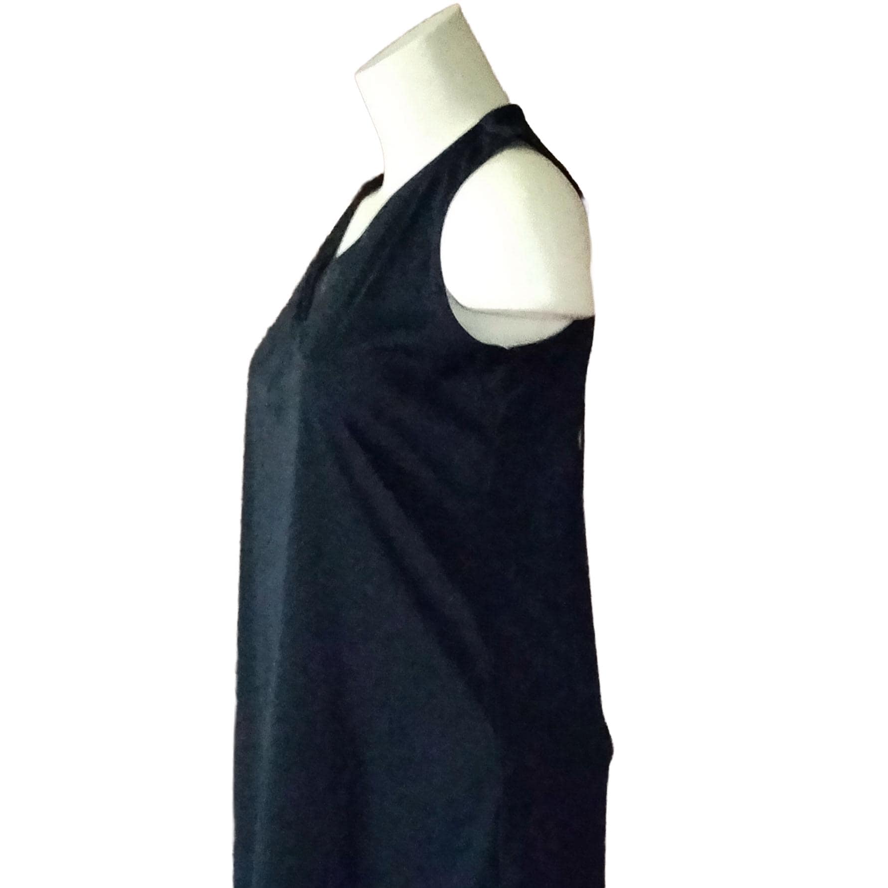 Willi Smith Collection Vintage Black Knit Maxi Dress | Petite Sheath | 1990s