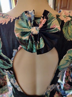Karen Alexander Vintage Wiggle Dress | 1980s Peplum Floral | Size 4 Petite